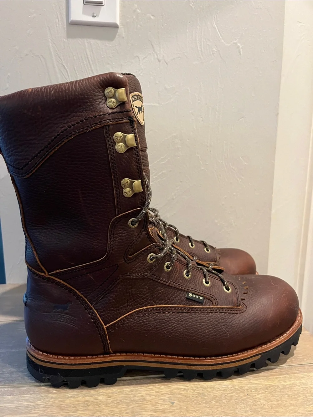 Irish Setter Dark Brown Leather Lace-Up Work Boots